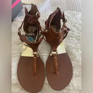 Vince Camuto Arentha Summer Cognac Open Toe Sandals 7.5 m